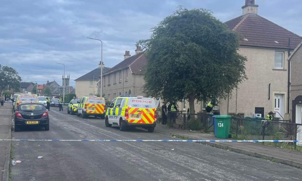 Police taped off Cairns Street in Kirkcaldy on Sunday. Image: Fife Jammer Locations/FJL Services