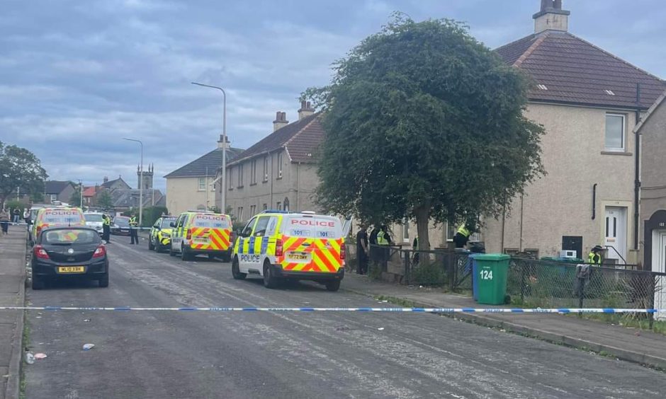 Police taped off Cairns Street East in Kirkcaldy 