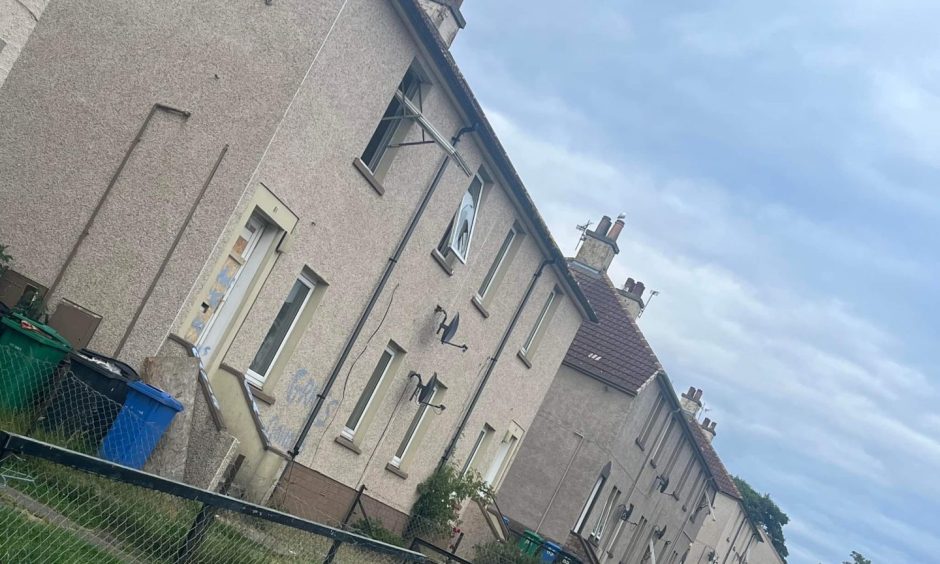 Police tape on Cairns Street East, Kirkcaldy