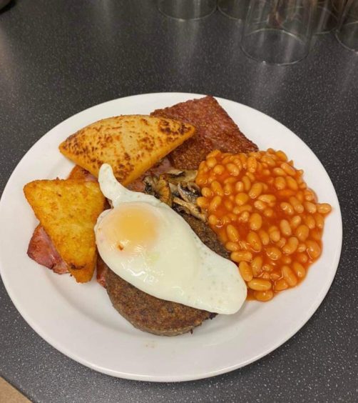 The cooked breakfast from Ela's Cafe in Leslie.