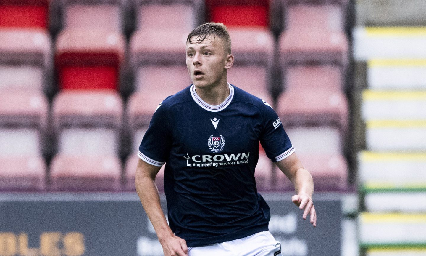 Luke Graham in action for Dundee FC.