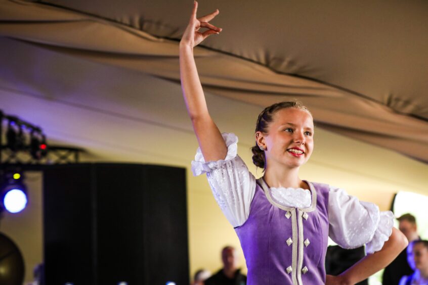 Young highland dancer at Debr Fest in Montrose.