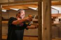 Jim Peggie, owner of Phoenix Home works on a shed for a customer.   Image: Mhairi Edwards/DC Thomson