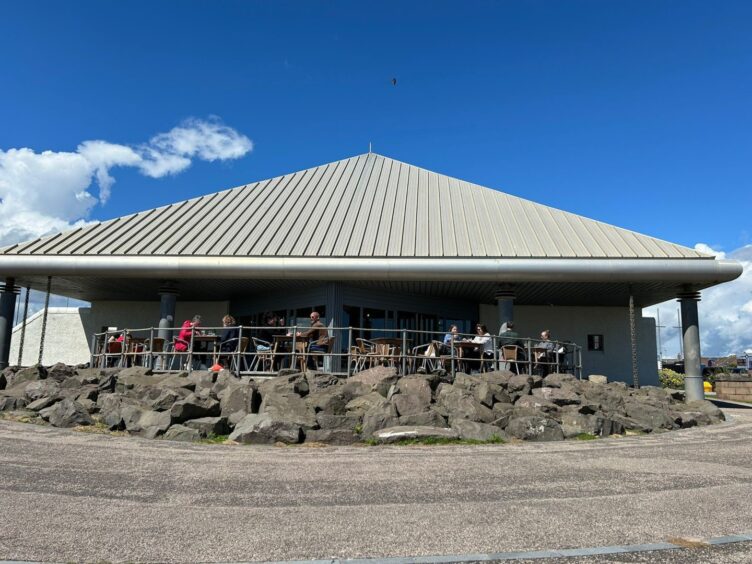 Decking area at The Old Boatyard Restaurant, Arbroath.