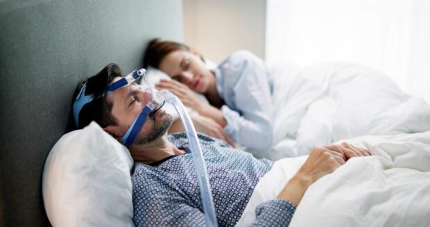 Sufferers of sleep apnoea use a machine to help their breathing overnight. Image: Shutterstock.