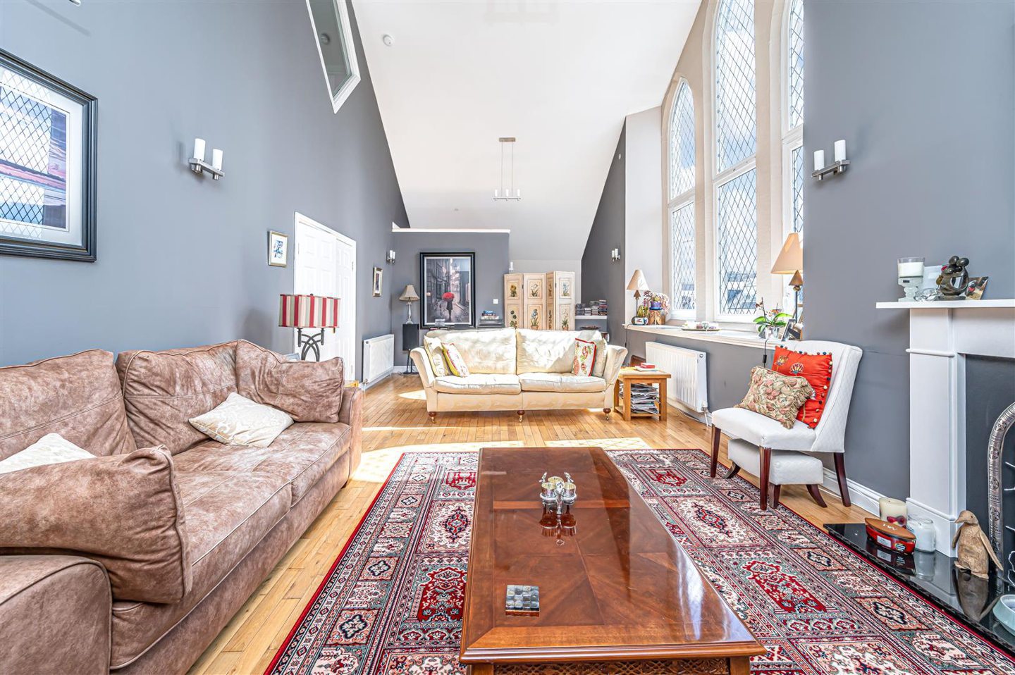 Another view of the living room with its large windows.