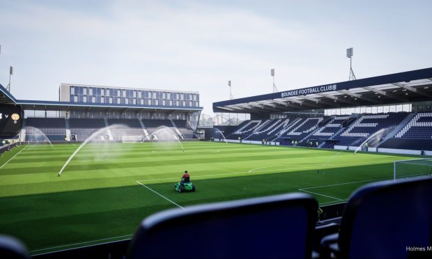 An image of Dundee's planned new stadium at Camperdown Park. Image: Holmes Miller Architects. .. George Cran/DCT Media Date; 20/08/2024