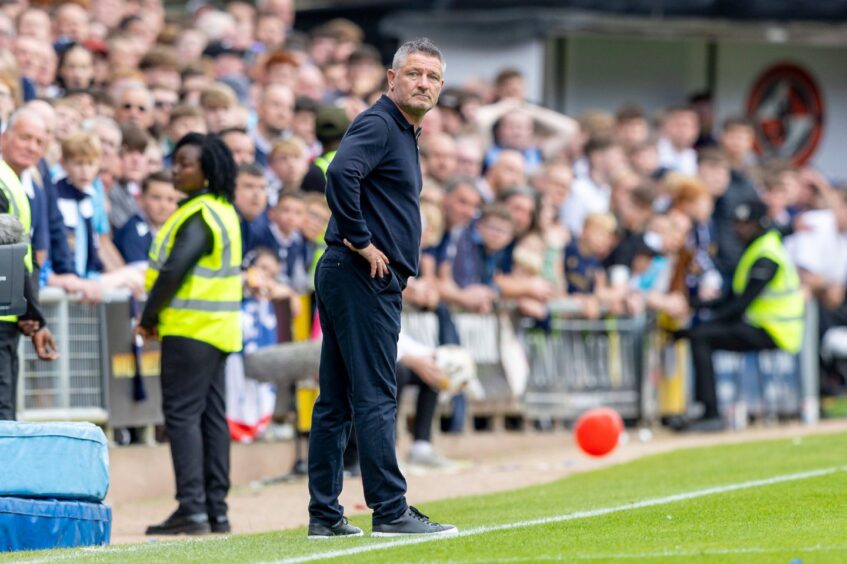 Tony Docherty on the touchline. Image: Alan Rennie/Shutterstock