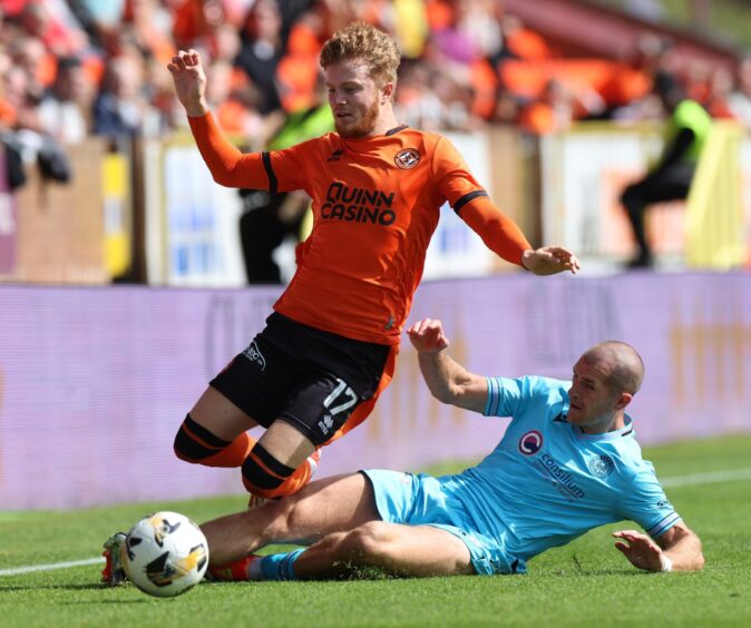 Luca Stephenson in action for Dundee United 