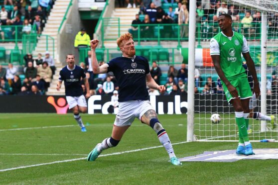 Simon Murray earned Dundee a point at Hibs on Saturday. Image: David Young/Shutterstock