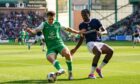 Hibs take on Dundee new boy Billy Koumetio. Image: Shutterstock