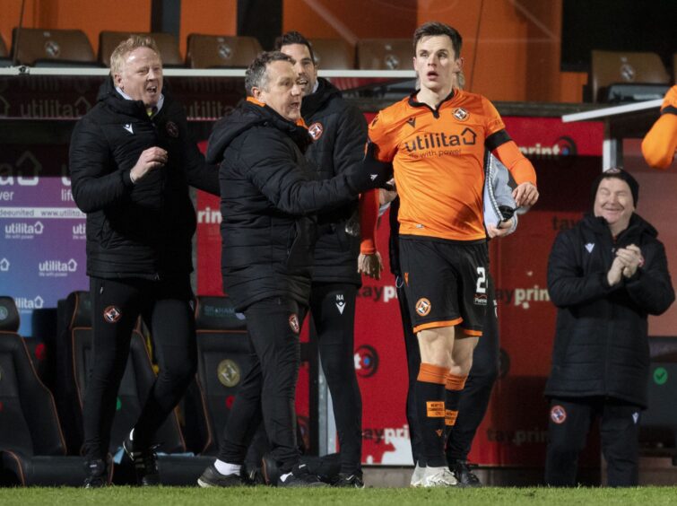 Lawrence Shankland takes the acclaim of Mellon following his moment of magic