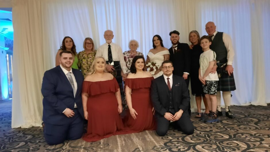 Jim Shepherd, back, third from left, with his family.