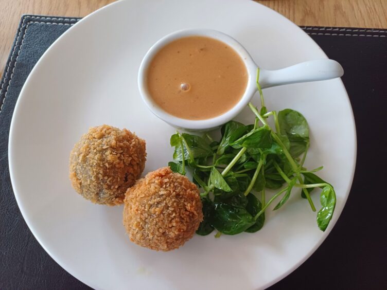 The Haggis bon bons at Treetops Restaurant at UHI Perth. 