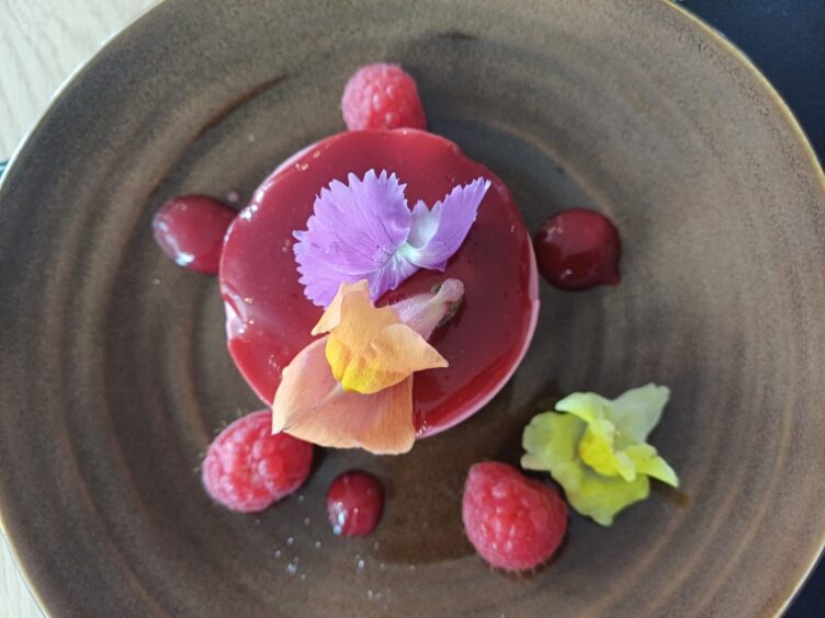 Raspberry delice at UHI Perth.