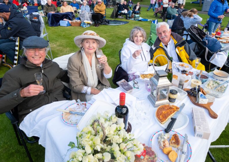 Glamis Castle open-air Proms on the lawn of the historic landmark.