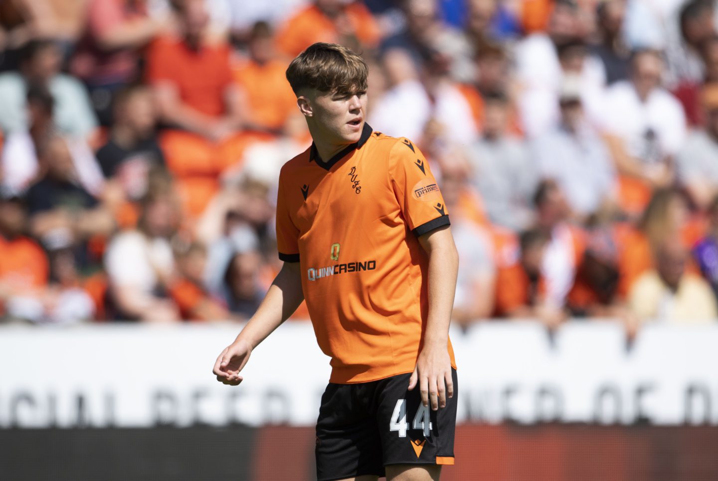 Dundee United kid Rory MacLeod on the pitch for the Terrors