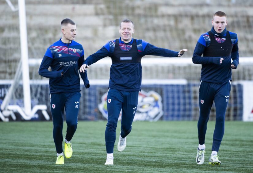 Callum Hannah in training with Raith Rovers.