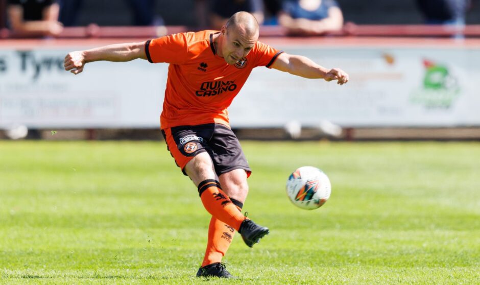 Dundee United's Liam Grimshaw in action against Brechin this pre-season