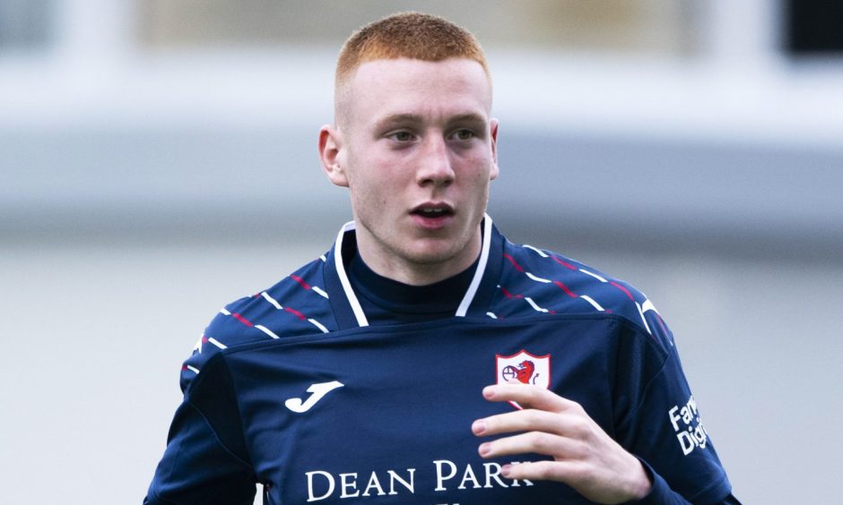 Callum Hannah in action for Raith Rovers.