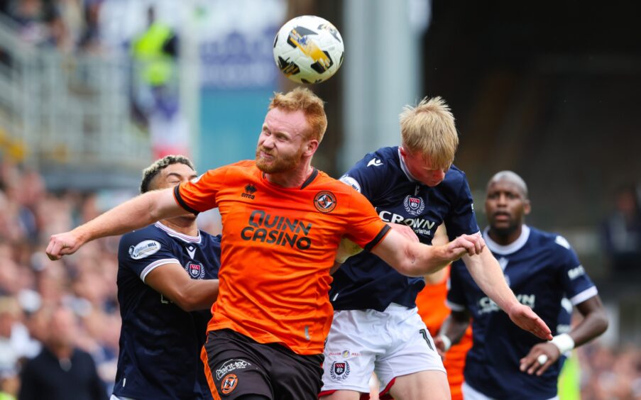 Jort van der Sande put in a tireless shift for Dundee United