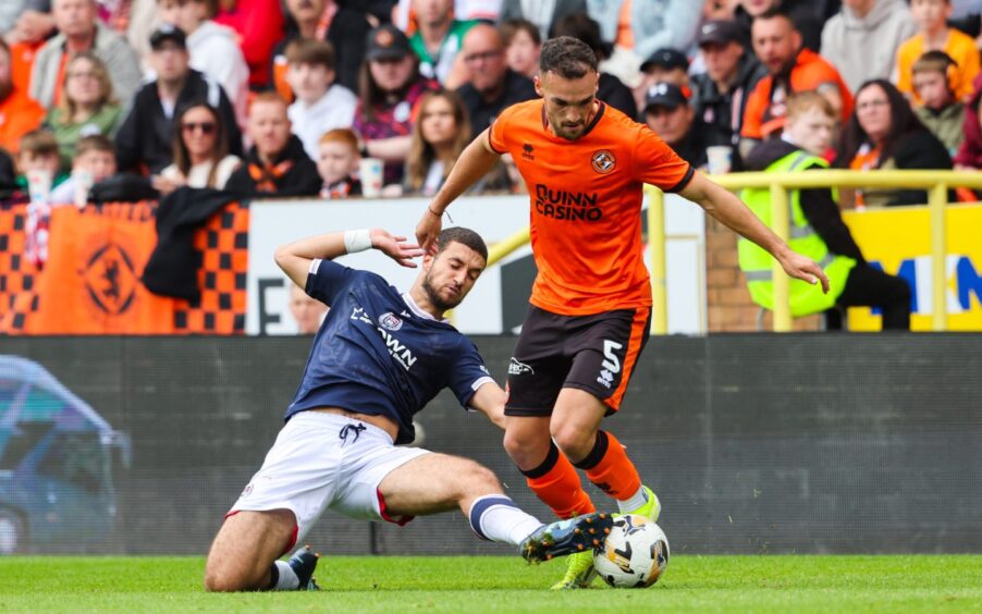 Vicko Sevelj, right, in action against Dundee