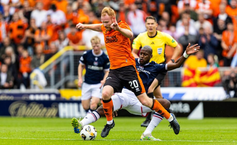 Dundee midfielder Mo Sylla against Dundee United