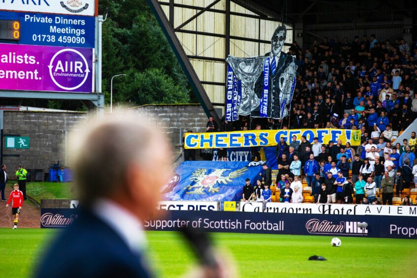 The St Johnstone fans paid tribute to Geoff Brown in big numbers. 