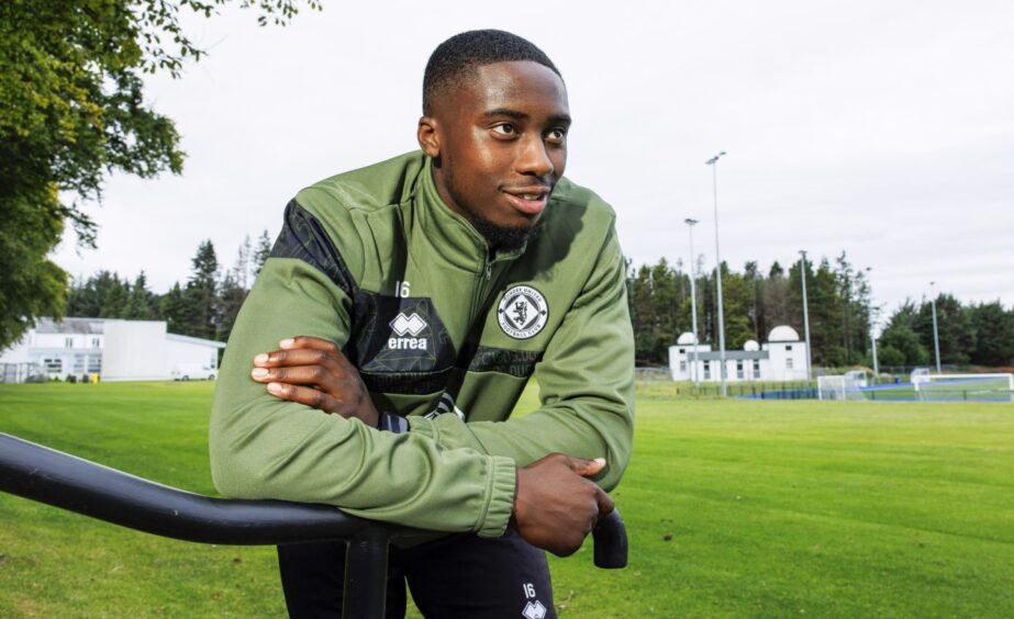 Dundee United loan star Emmanuel Adegboyega.