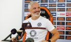 Jim Goodwin is all smiles at Dundee United