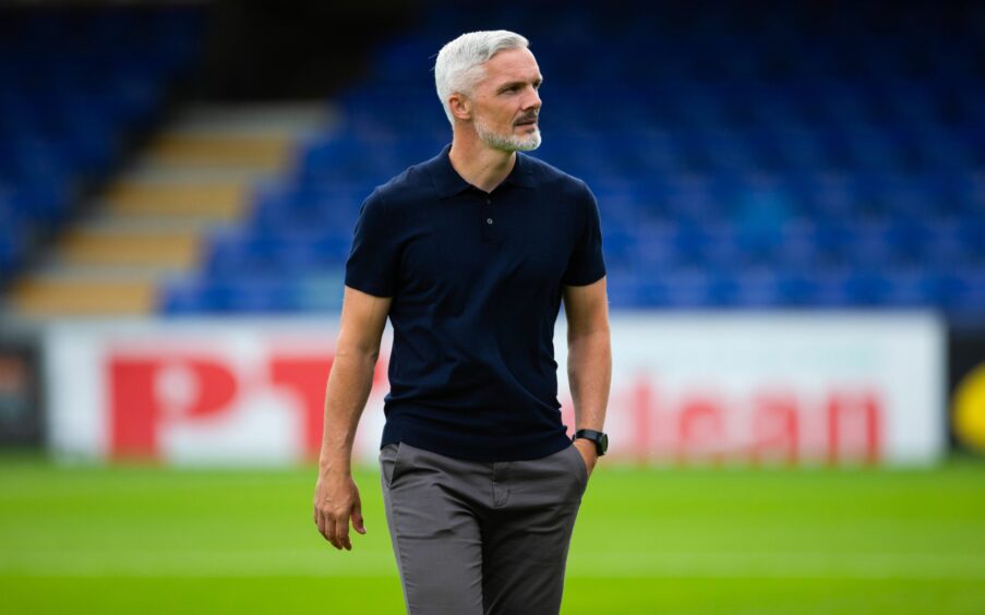 Jim Goodwin, Dundee United manager, at Ross County