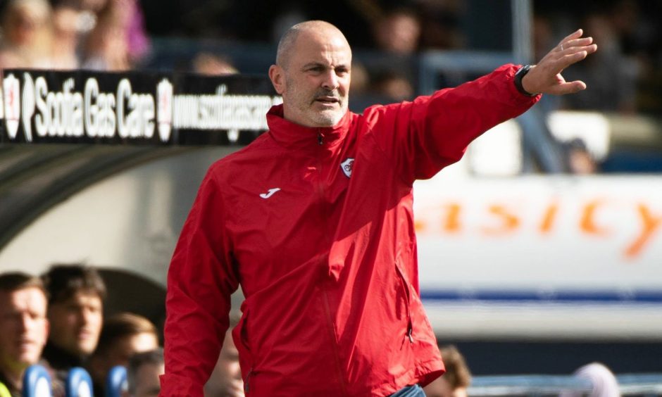 John Potter gives instructions during Raith Rovers' win over Partick Thistle.