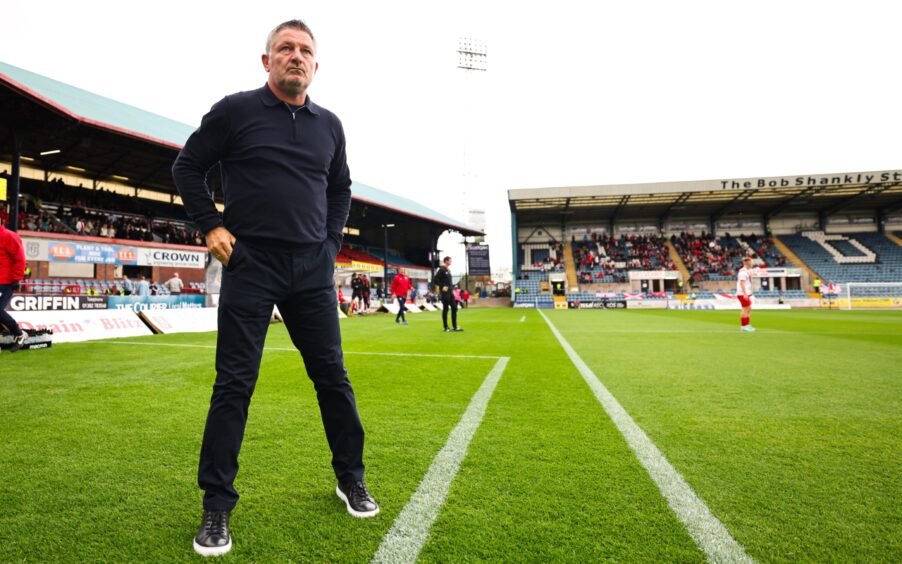 Tony Docherty was delighted with his team as they moved into the final eight of the League Cup. Image: Ross MacDonald/SNS Group)