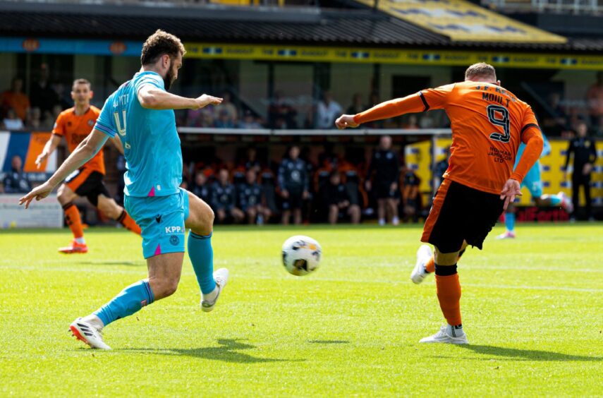 Louis Moult shapes to rattle the bar for the hosts