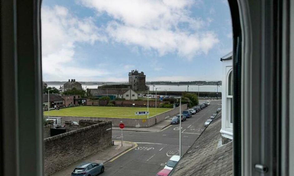 View of Broughty Ferry Castle from villa.