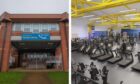 A split image of the Dewars Centre in Perth and the gym.