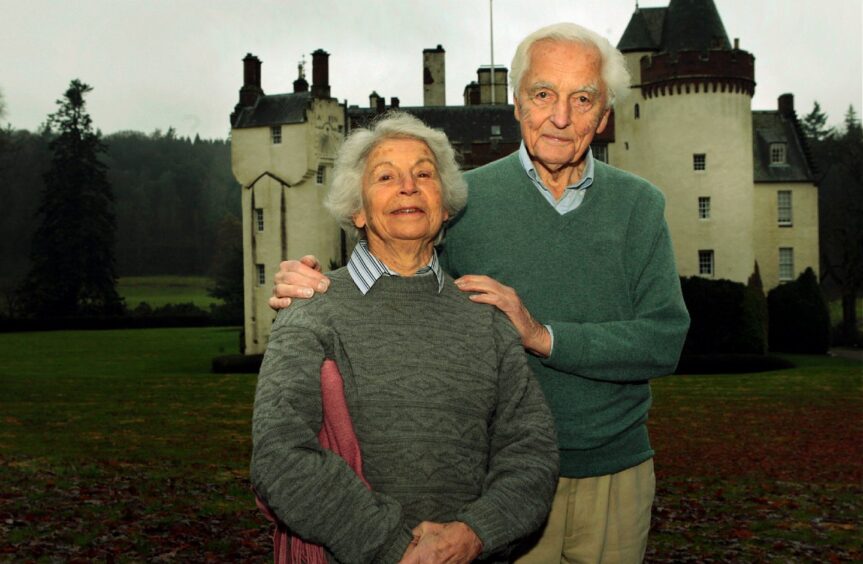 Lord and Lady Airlie at Cortachy Castle.