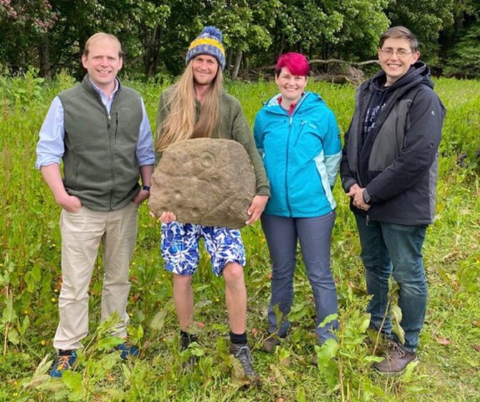 Ancient stone found on Brechin riverbank in wake of Storm Babet.