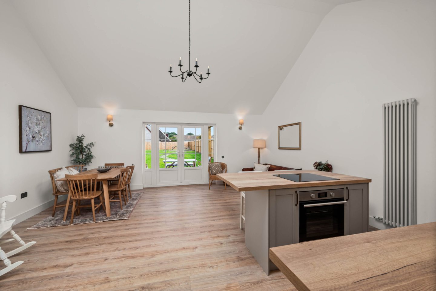 Open-plan living space and kitchen