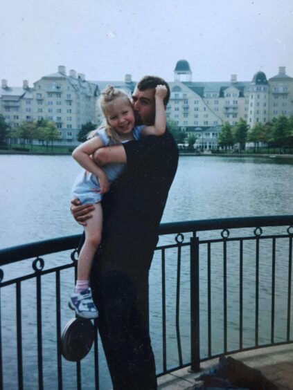 David Haines hugging and kissing toddler daughter Bethany