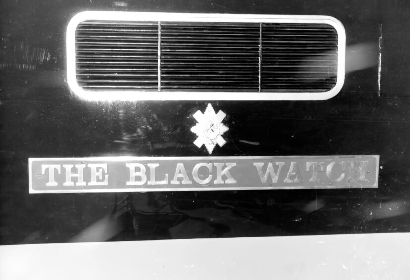 The famous name plate on the locomotive in January 1963.