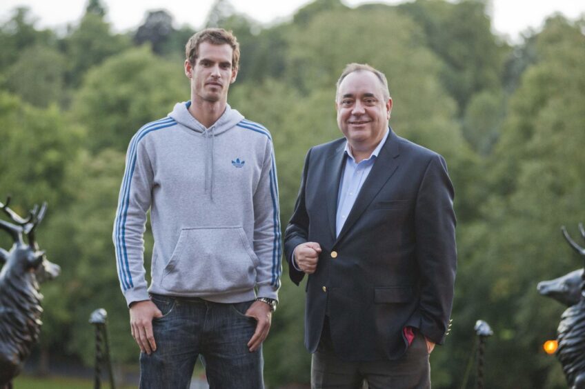 Then first minister Alex Salmond with Dunblane-born tennis star Andy Murray. 