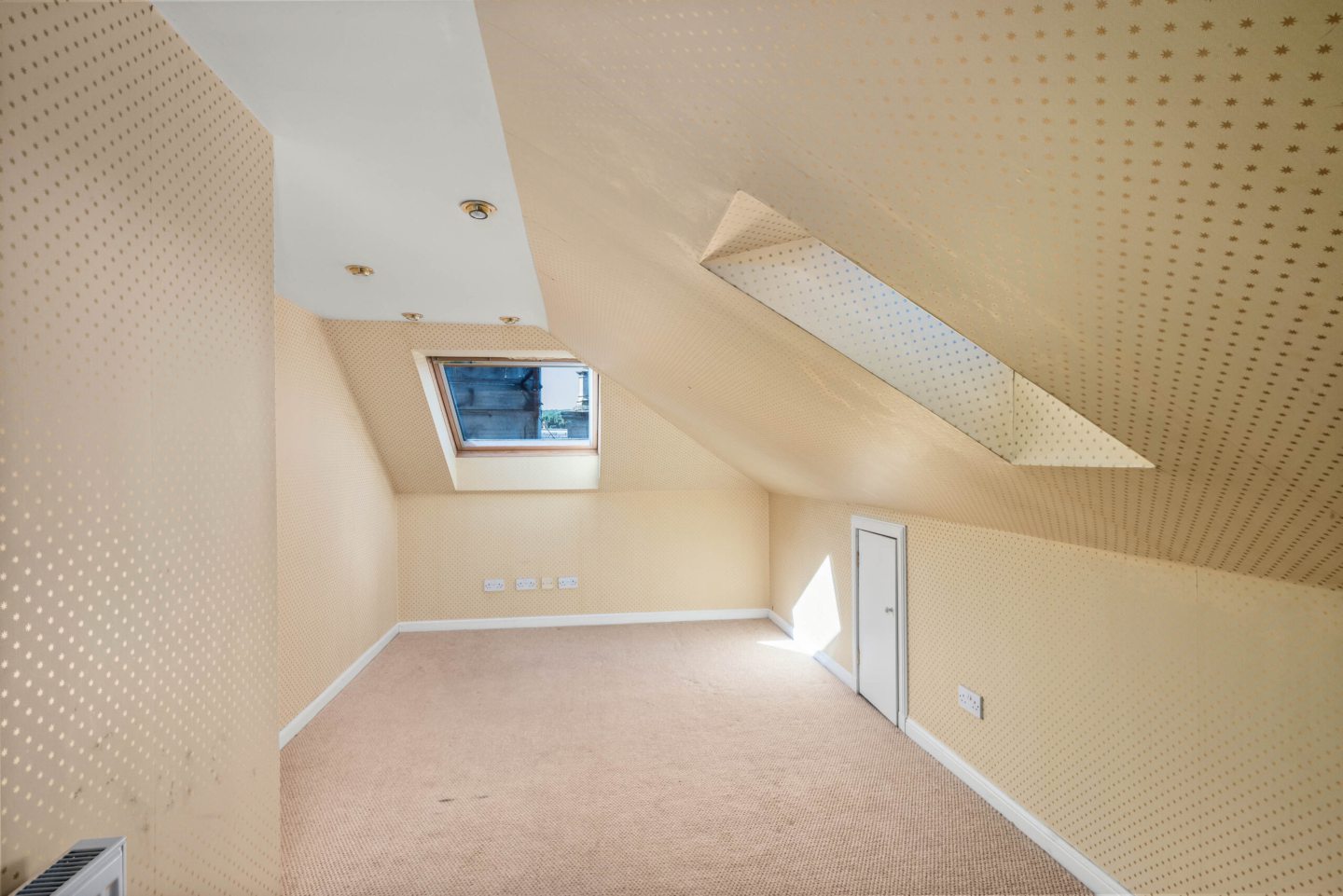 A bedroom on the top floor.