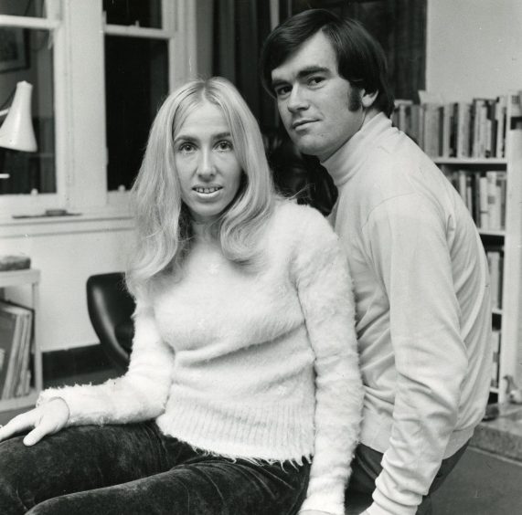 Ian Wallace and his wife Trudi pictured sitting down at their home in Roseangle in 1972.