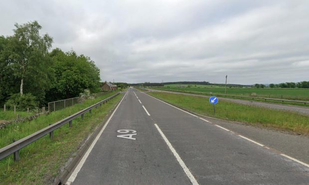 The A9 northbound near the Tibbermore junction.