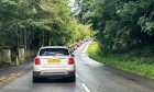 Traffic on the B8019 in Blair Atholl.