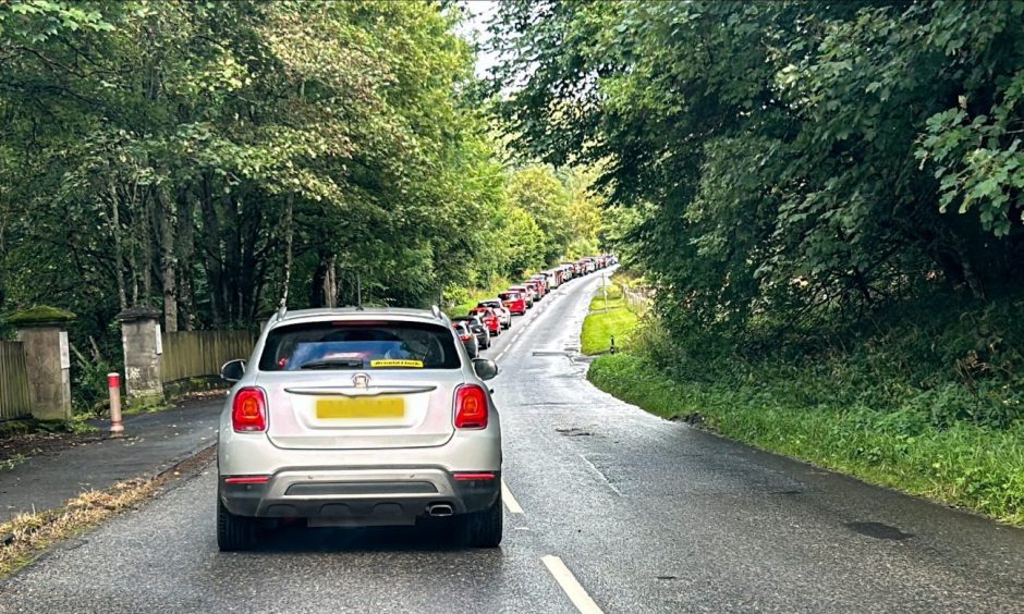 Traffic on the B8019 in Blair Atholl.