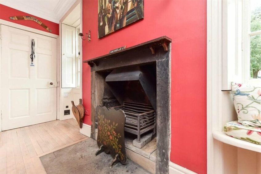 The fireplace inside the Stirling home 