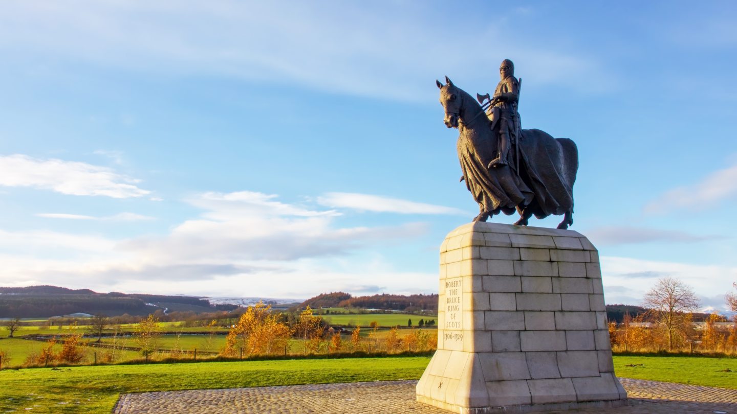 Statue of Robert the Bruce at Bannockburn battlefield in Stirling