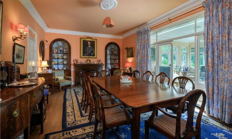 Dining room at Broomhill in Abernethy.